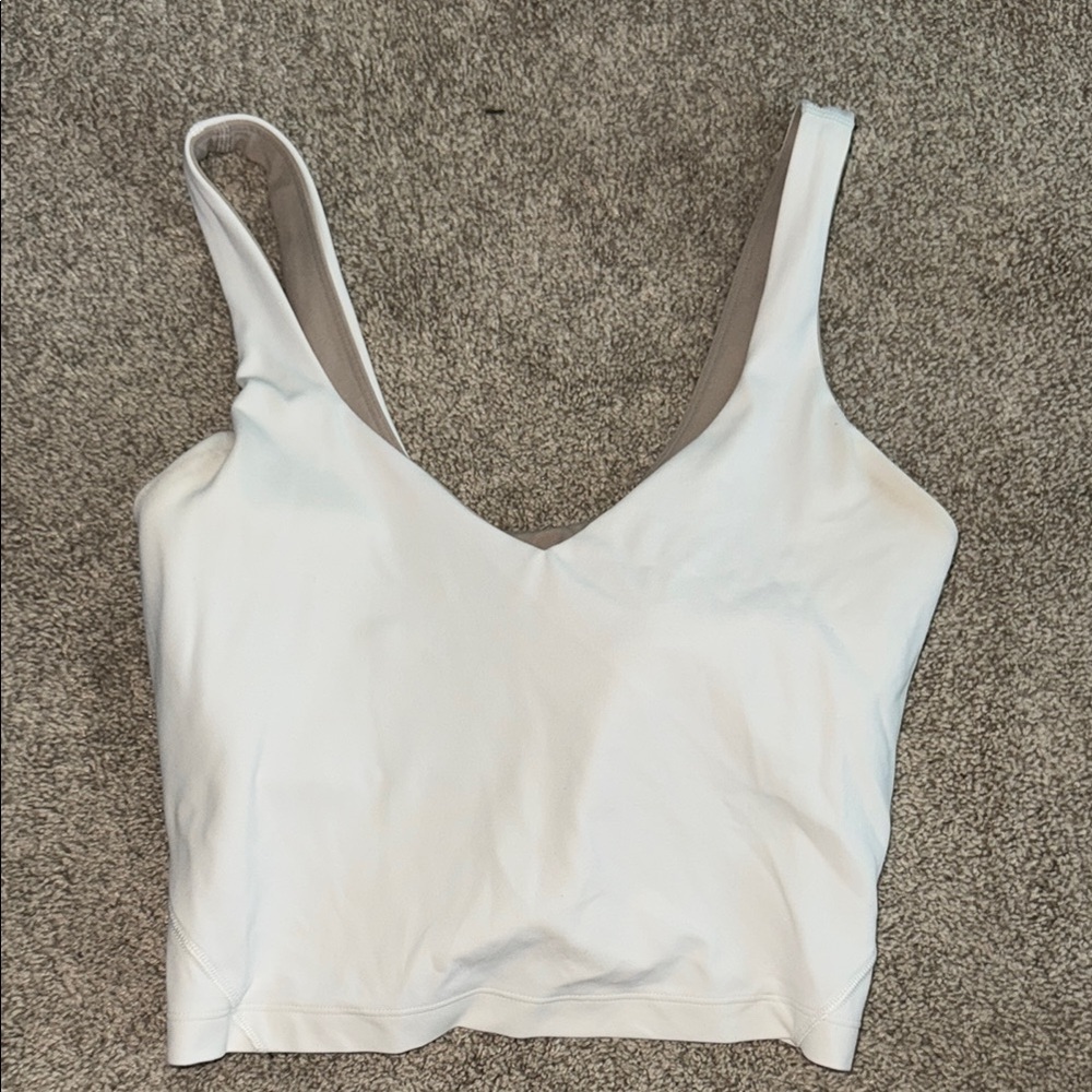 Lululemon Athletica White Crop Top